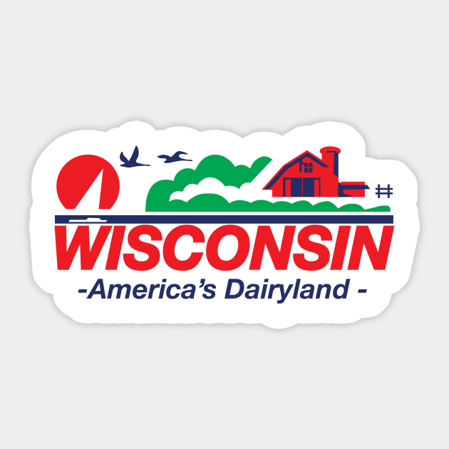 Wisconsin License Plate America's Dairyland Sticker by KevinWillms1